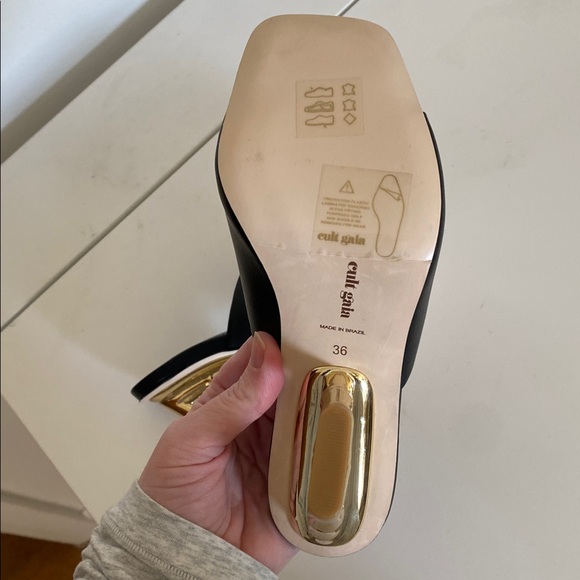 NWOB Cult Gaia Astaea Sandals Women's Black Open Toe Slip On bamboo-style - Picture 16 of 17